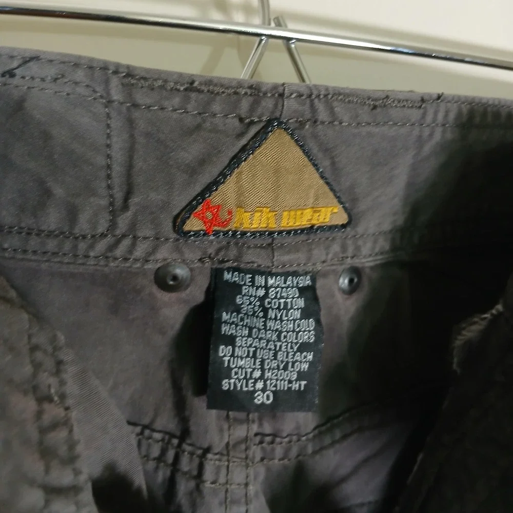 Kikwear Cargo Pants Mens 30 Gray Wide Leg Rave Dance Y2K Streetwear 12111-HT